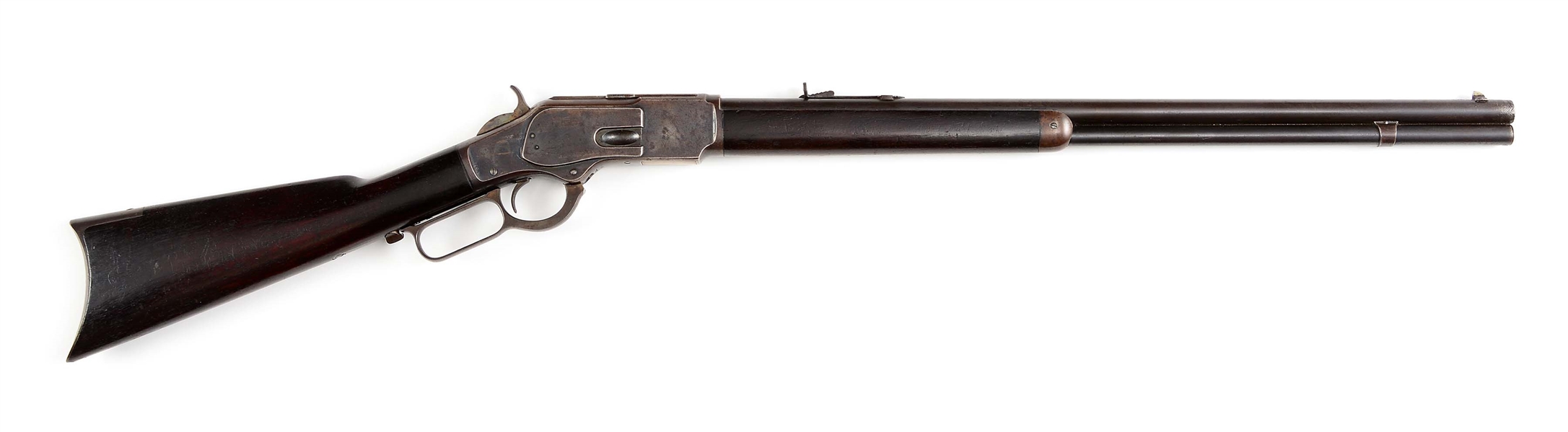 (A) ANTIQUE WINCHESTER MODEL 1873 LEVER ACTION RIFLE (1890).