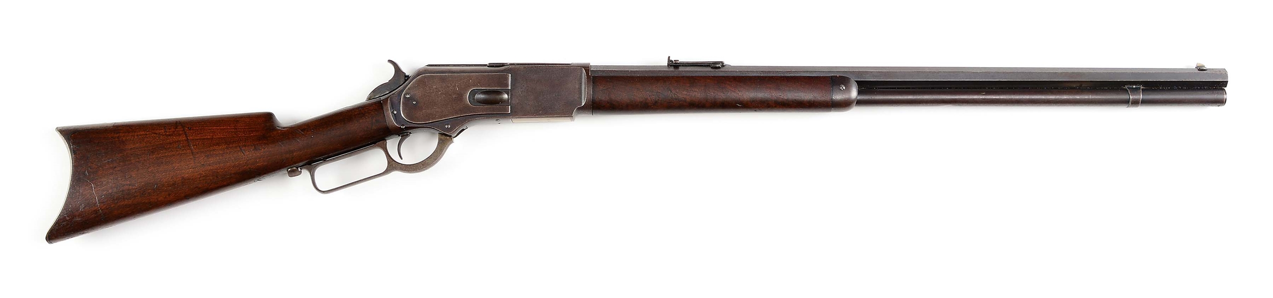 (A) WINCHESTER MODEL 1876 LEVER ACTION RIFLE (1878).
