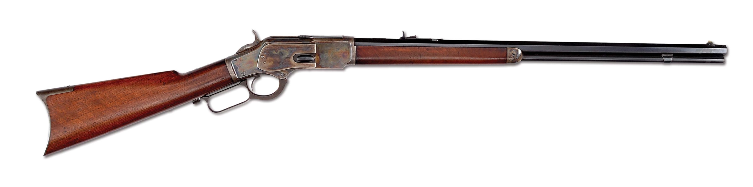 (A) SUPERB WINCHESTER MODEL 1873 CASE COLORED RECEIVER RIFLE (1883). 