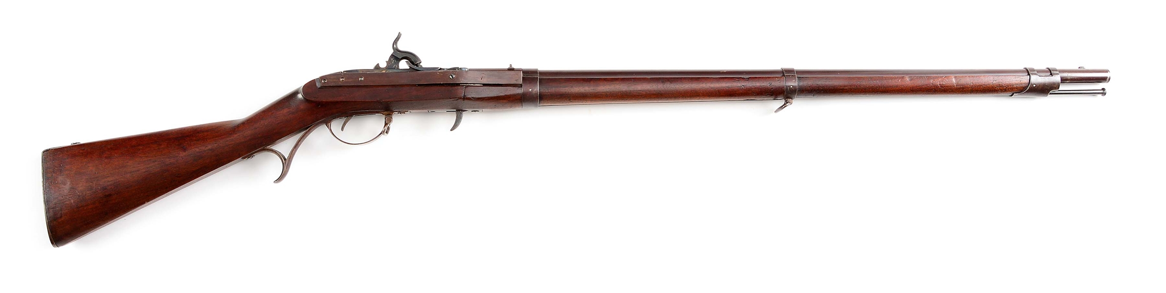 (A) U.S. MODEL 1819 HALL BREECHLOADING PERCUSSION CONVERSION RIFLE BY HARPERS FERRY.