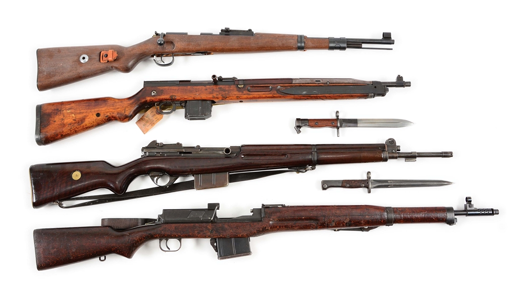 (C+M) LOT OF 4 FOREIGN MILITARY RIFLES: EGYPTIAN FN-49, EGYPTIAN HAKIM, CZECH VZ-52, & CHINESE TU-33/40 .22 COMMERCIAL TRAINER.