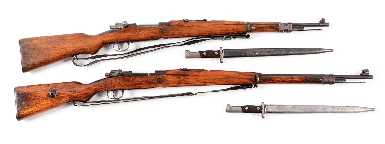 (C) LOT OF 2 FOREIGN MAUSER MILITARY RIFLES WITH BAYONETS: YUGOSLAVIAN 1924 & CZECH BRNO 98/22.