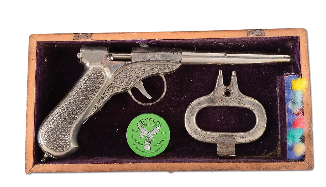 CASED FRENCH 19TH CENTURY DART PISTOL.