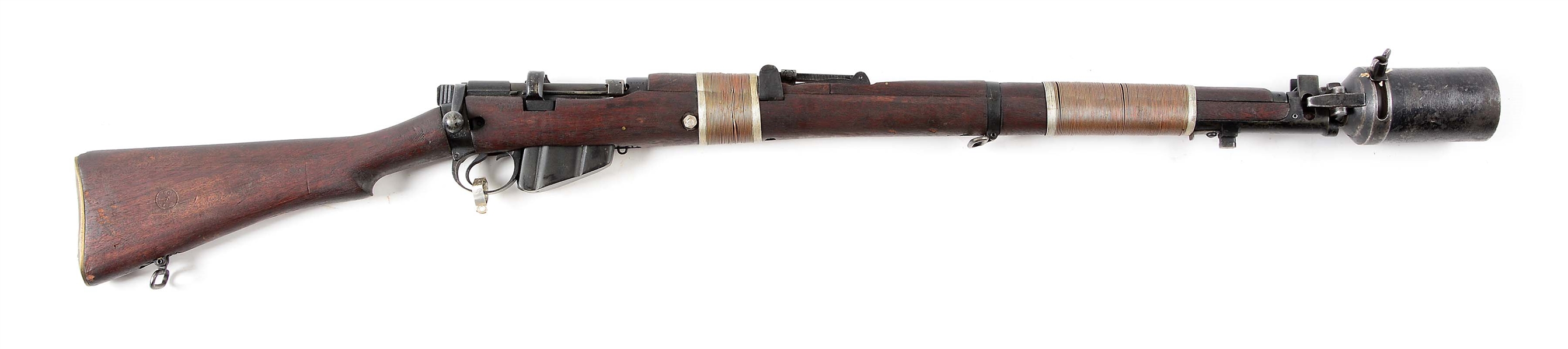 (C) INDIAN ENFIELD NO. 1 MK III* BOLT ACTION .303 RIFLE WITH GRENADE DISCHARGER.