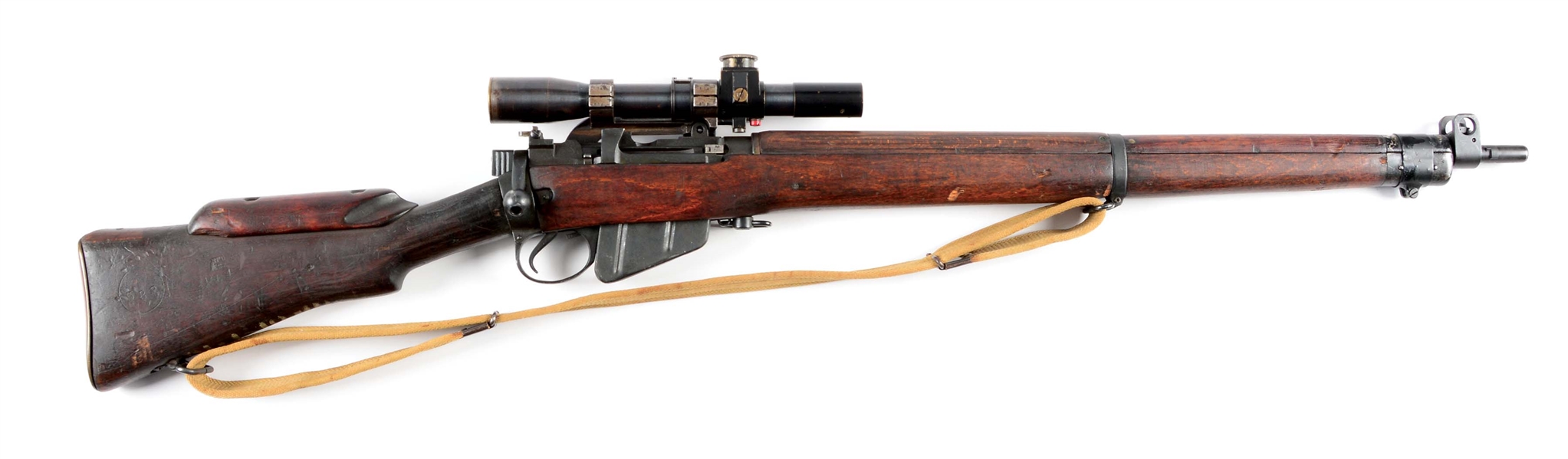 (C) SCARCE WWII BSA SHIRLEY BRITISH ENFIELD NO. 4 MK I (TR) 1944 SNIPER RIFLE WITH SCOPE.