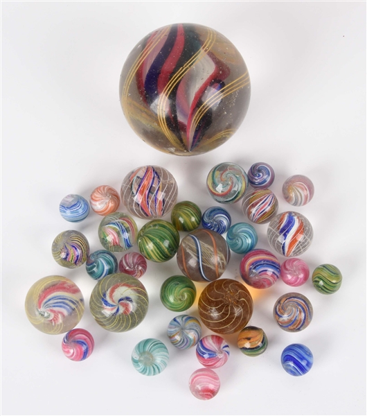 LARGE LOT OF HANDMADE MARBLES.