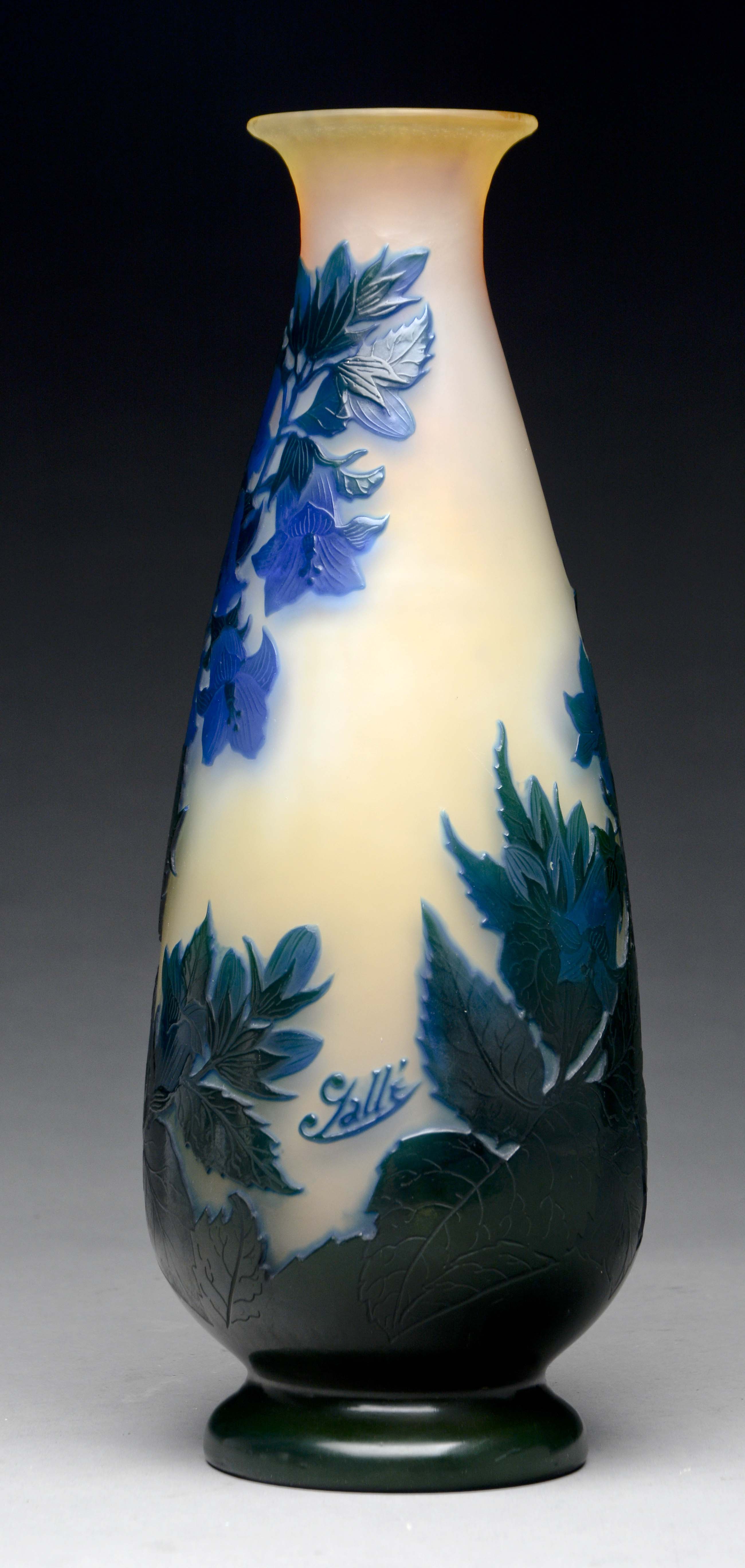 Lot Detail - GALLE MORNING GLORY CAMEO VASE.