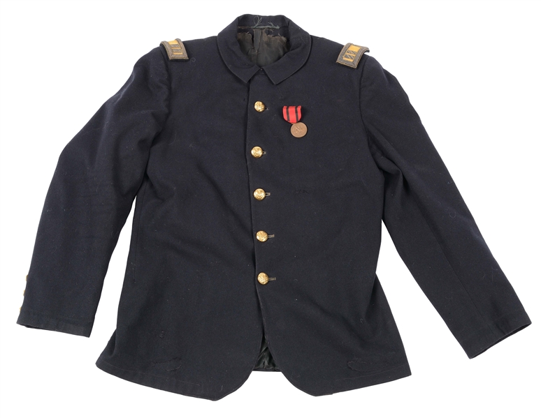 INDIAN WARS CAVALRY CAPTAINS TUNIC & CAMPAIGN MEDAL.