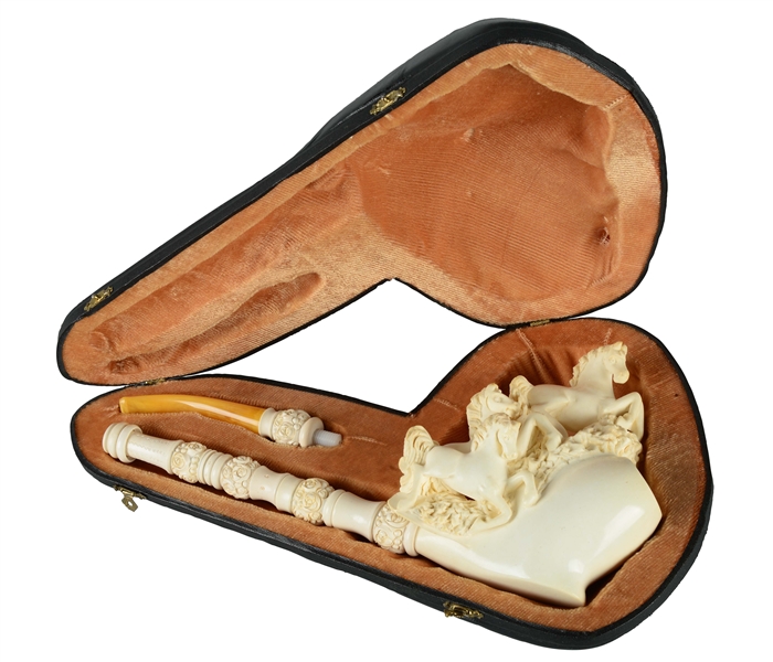 CARVED MEERSCHAUM HORSE PIPE. 