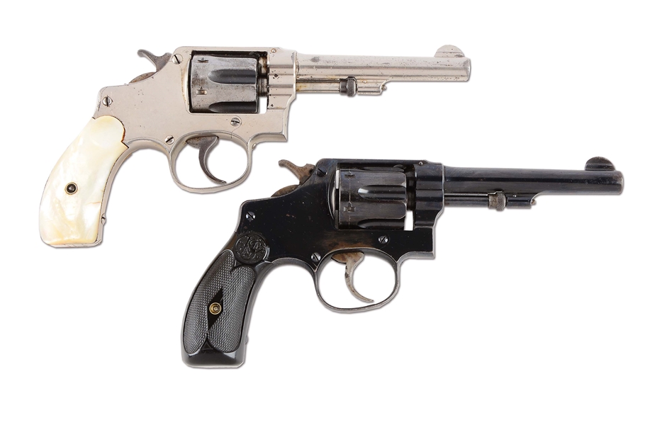 (C) LOT OF 2: PRE-WAR SMITH & WESSON MODEL 1903 HE .32 DOUBLE ACTION REVOLVERS.