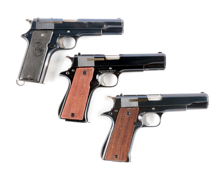 (C) LOT OF 3 SPANISH STAR PISTOLS IN BOXES: MODELS PS .45, B 9MM, & GUARDIA CIVIL MARKED A 9MM.