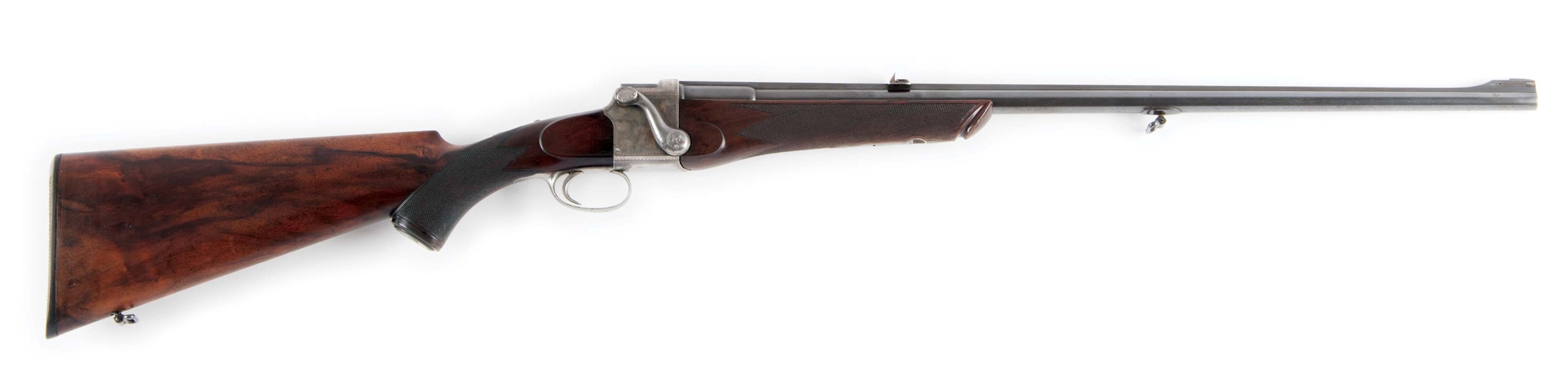 (A) SUPERB QUALITY DANL FRASER .303 FALLING-BLOCK TAKEDOWN SPORTING RIFLE.