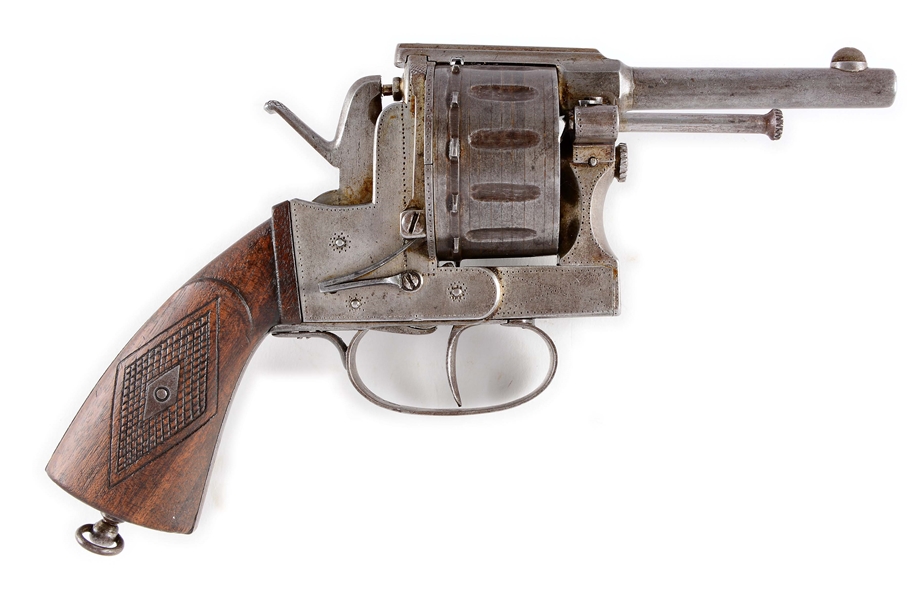 (C) LARGE & UNUSUAL WELL MADE 12 SHOT DOUBLE ACTION REVOLVER.
