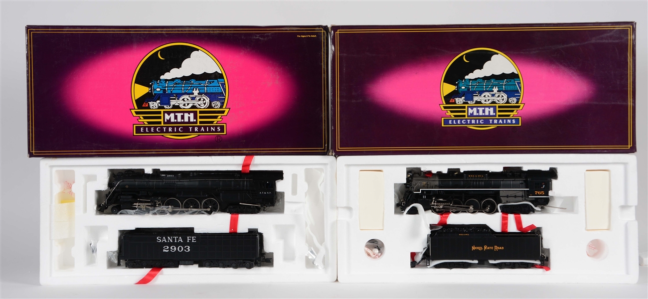 LOT OF 2: MTH STEAM LOCOMOTIVE & ENGINE SET IN BOXES.