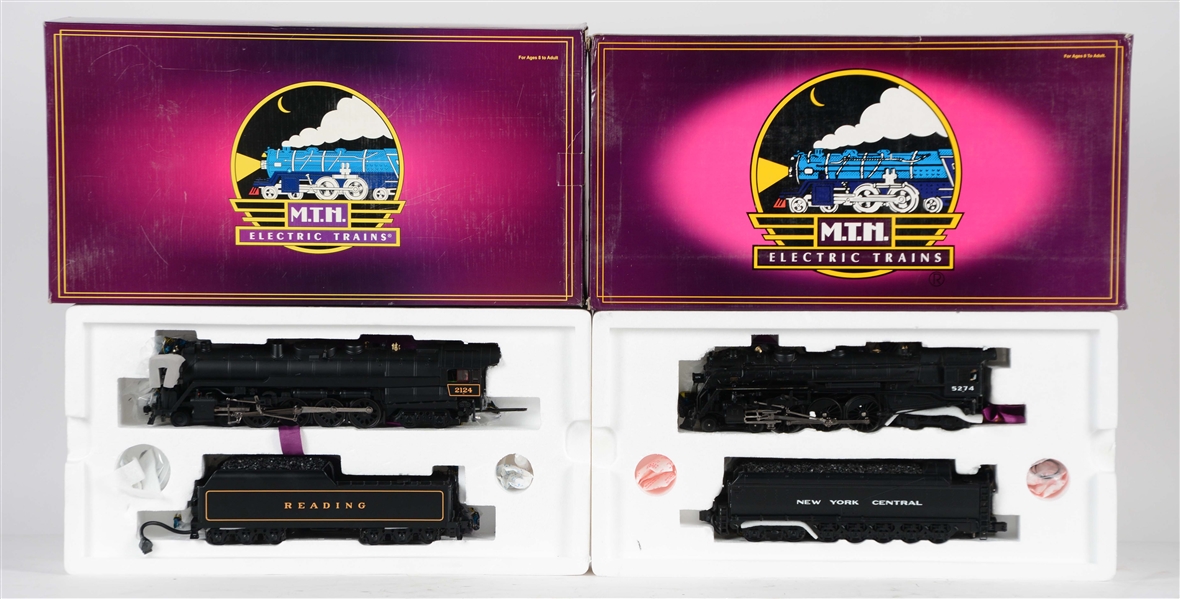 LOT OF 2: MTH STEAM ENGINES IN BOXES.