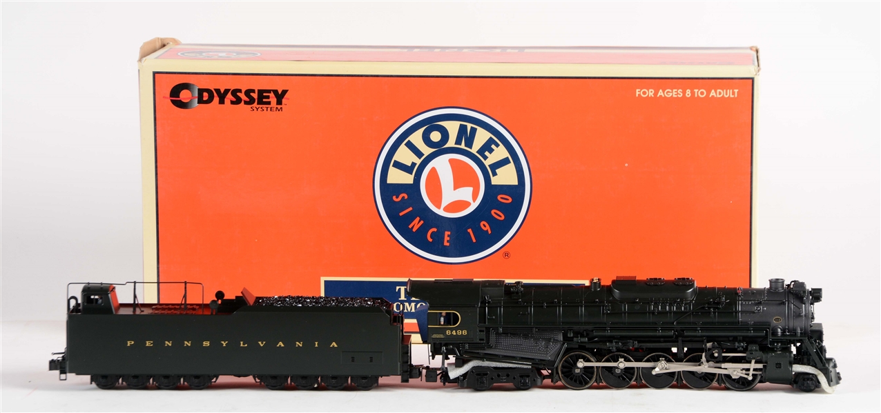 LIONEL PRR STEAM ENGINE AND TENDER IN BOX.