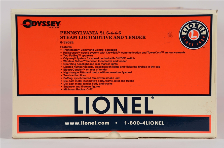 LIONEL PENNSYLVANIA STEAM LOCOMOTIVE AND TENDER IN BOX.