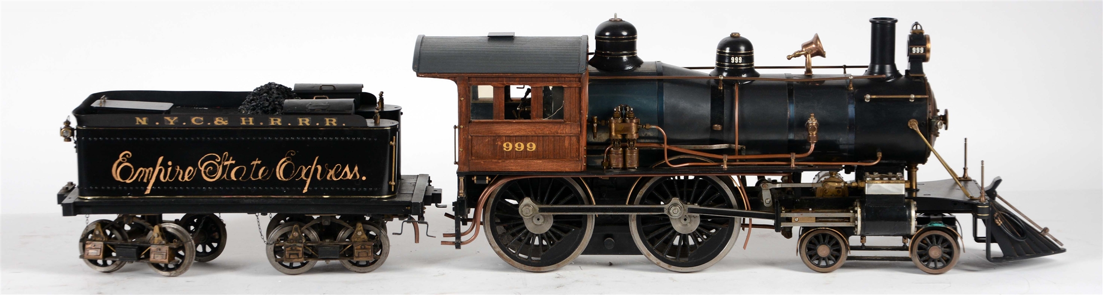 LOT OF 2: CAST IRON, BRASS AND WOOD MODEL #999 EMPIRE STATE EXPRESS.