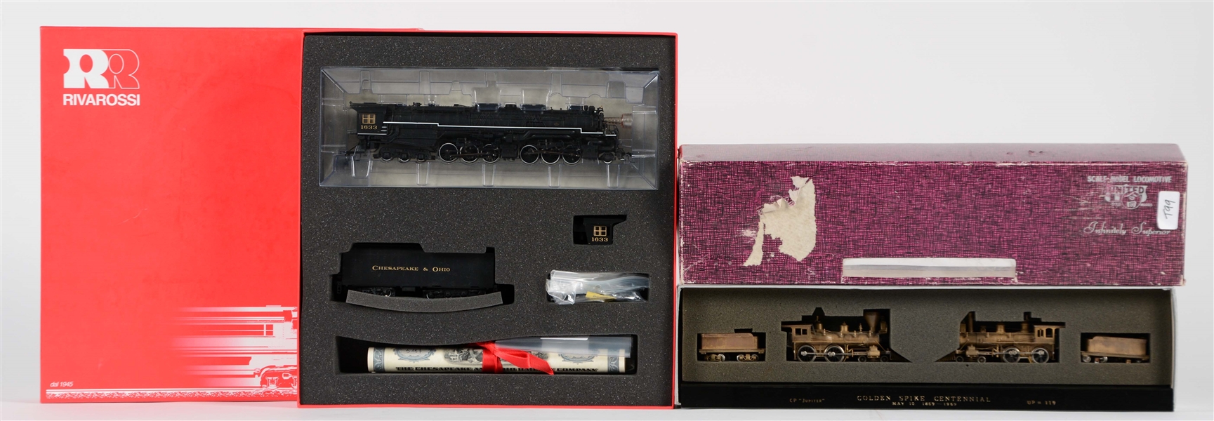 LOT OF 2: HO LOCOMOTIVES AND TENDERS IN BOXES.