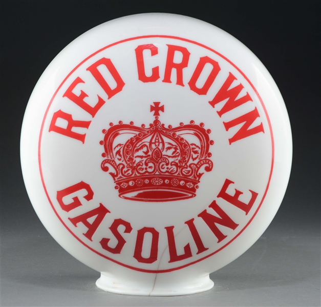 EARLY RED CROWN GASOLINE OPE GAS GLOBE. 