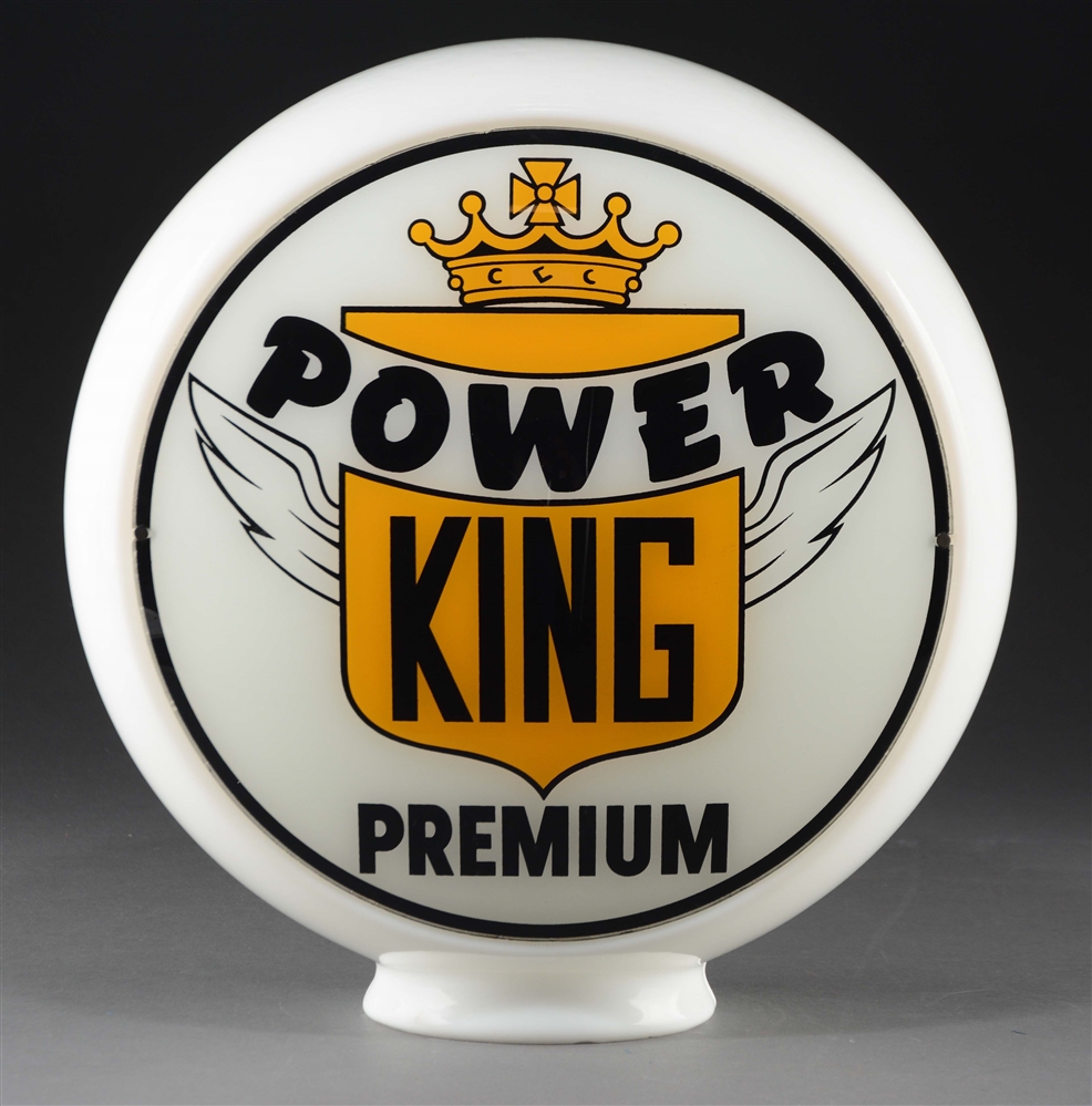 POWER KING PREMIUM GASOLINE 13-1/2" COMPLETE GLOBE. 