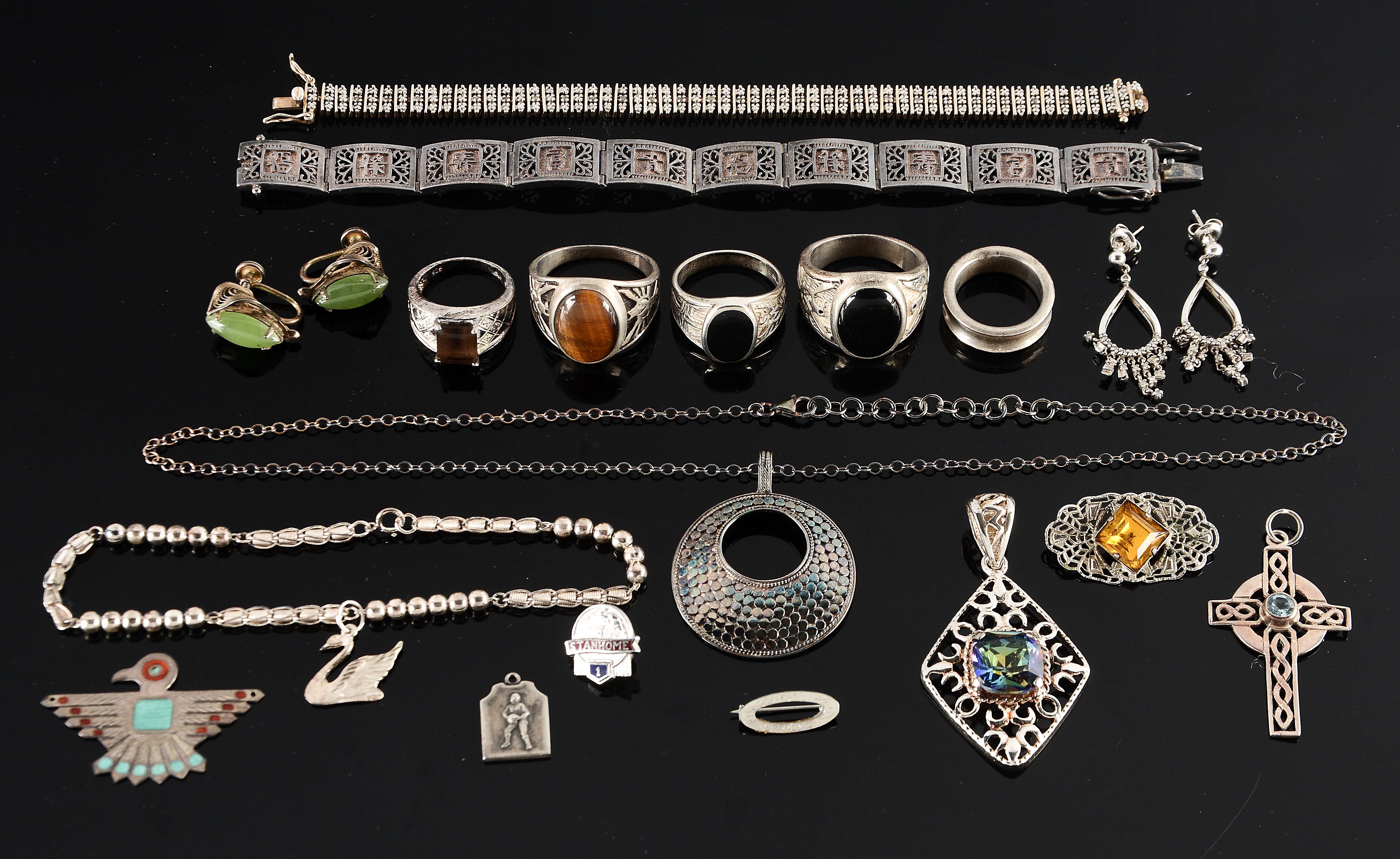 Lot Detail - LARGE LOT: STERLING SILVER PIECES.