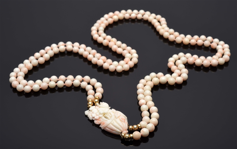 ANGEL SKIN CORAL NECKLACE.