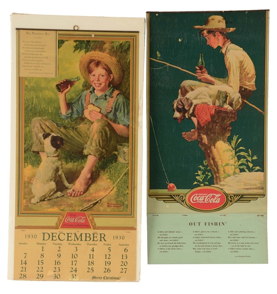 LOT OF 2: COCA-COLA 1931 & 1935 ADVERTISING CALENDARS.