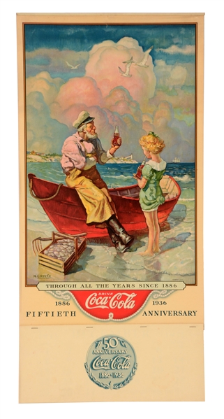 1936 ANNIVERSARY COCA-COLA ADVERTISING CALENDAR. 