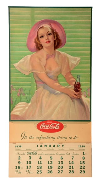 1938 COCA-COLA ADVERTISING CALENDAR. 