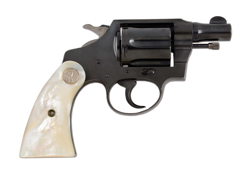 (C) PRESENTATION PRE-WAR COLT DETECTIVE DOUBLE ACTION REVOLVER WITH PEARL GRIPS (1944).