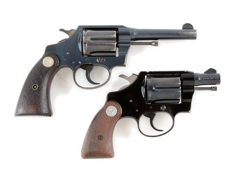 (C) LOT OF 2: COLT DOUBLE ACTION REVOLVERS.