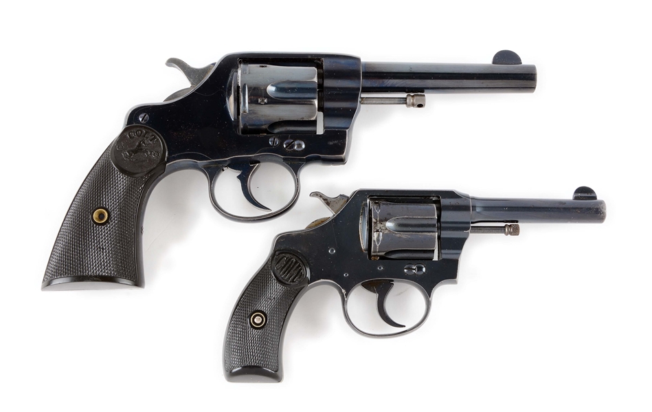 (C) LOT OF 2: HIGH CONDITION PRE-WAR COLT DOUBLE ACTION REVOLVERS.