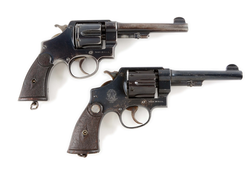 (C) LOT OF 2: PRE-WAR SMITH & WESSON N FRAME DOUBLE ACTION REVOLVERS.