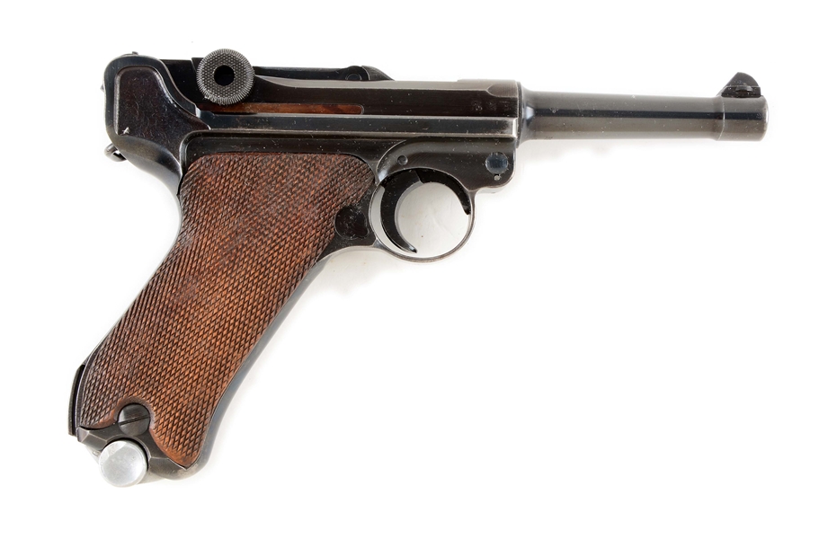 (C) NAZI MARKED GERMAN MAUSER P.08 LUGER 1940 DATED CODE 42 SEMI-AUTOMATIC PISTOL.