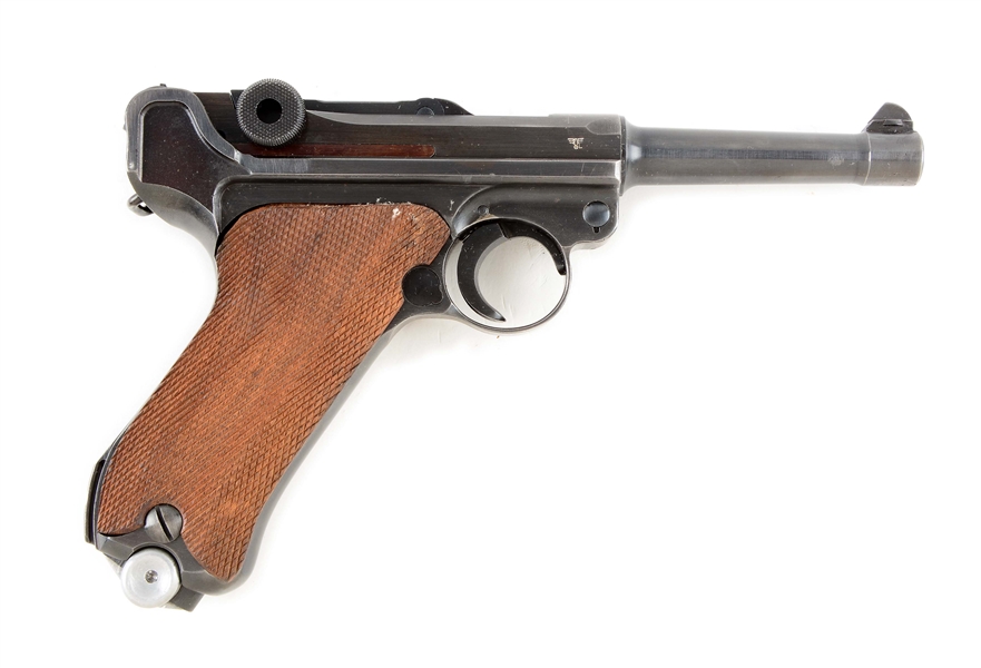 (C) GERMAN POLICE MAUSER BANNER P.08 LUGER SEMI-AUTOMATIC PISTOL.