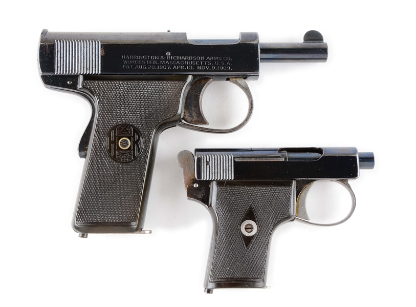 (C) LOT OF 2: H&R / WEBLEY & SCOTT SEMI-AUTOMATIC POCKET PISTOLS.