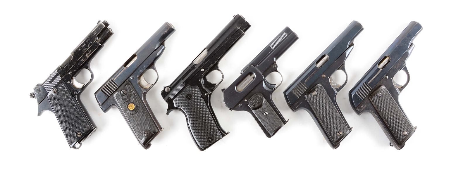 (C) LOT OF 6: PRE-WAR EUROPEAN SEMI-AUTOMATIC PISTOLS.