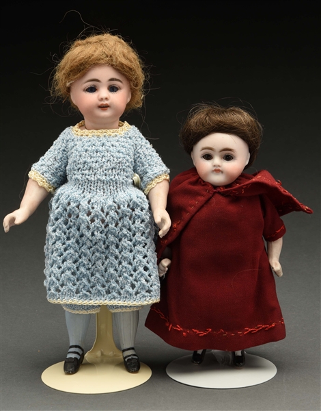 LOT OF 2: ALL BISQUE DOLLS.