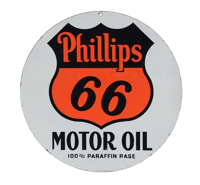 PHILLIPS 66 MOTOR OILS PORCELAIN SIGN.