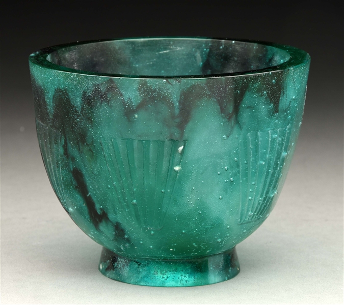 DECORCHEMONT PATE DE VERRE VASE.