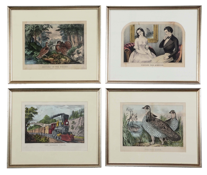LOT OF 4: N. CURRIER AND CURRIER & IVES LITHOGRAPHS.