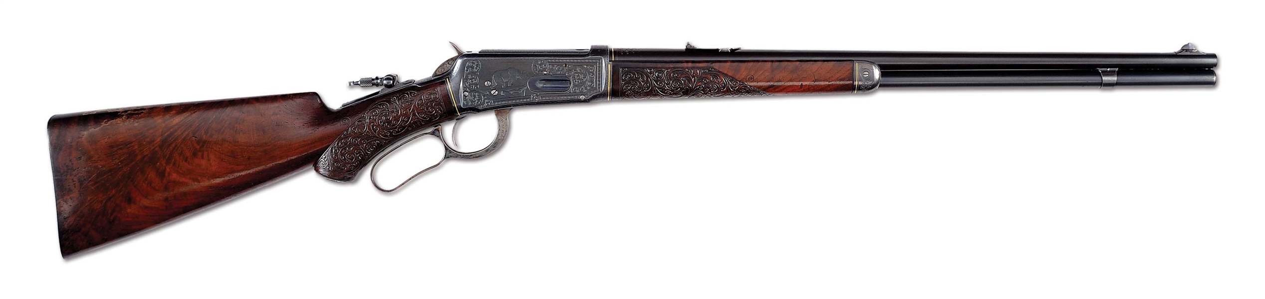 (A) FABULOUS ANTIQUE ENGRAVED WINCHESTER MODEL 1894 RIFLE (1898).
