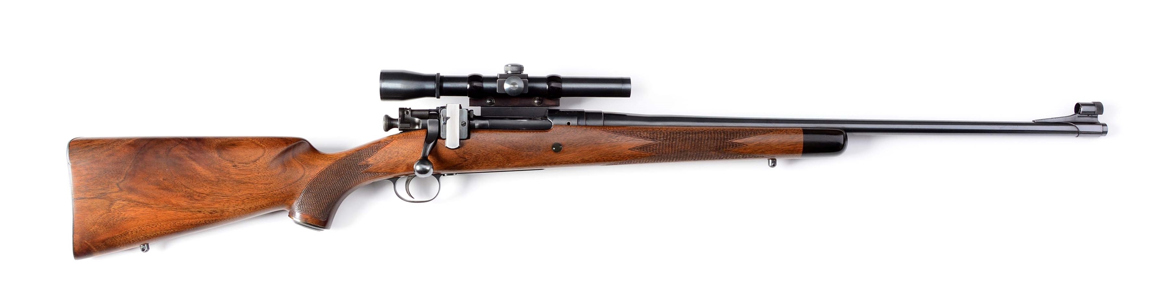 (C) CLASSIC SEDGLEY STYLED SPORTING RIFLE IN .35 HOWE - WHELEN ON MODEL 1903 SPRINGFIELD  ACTION WITH SCOPE.