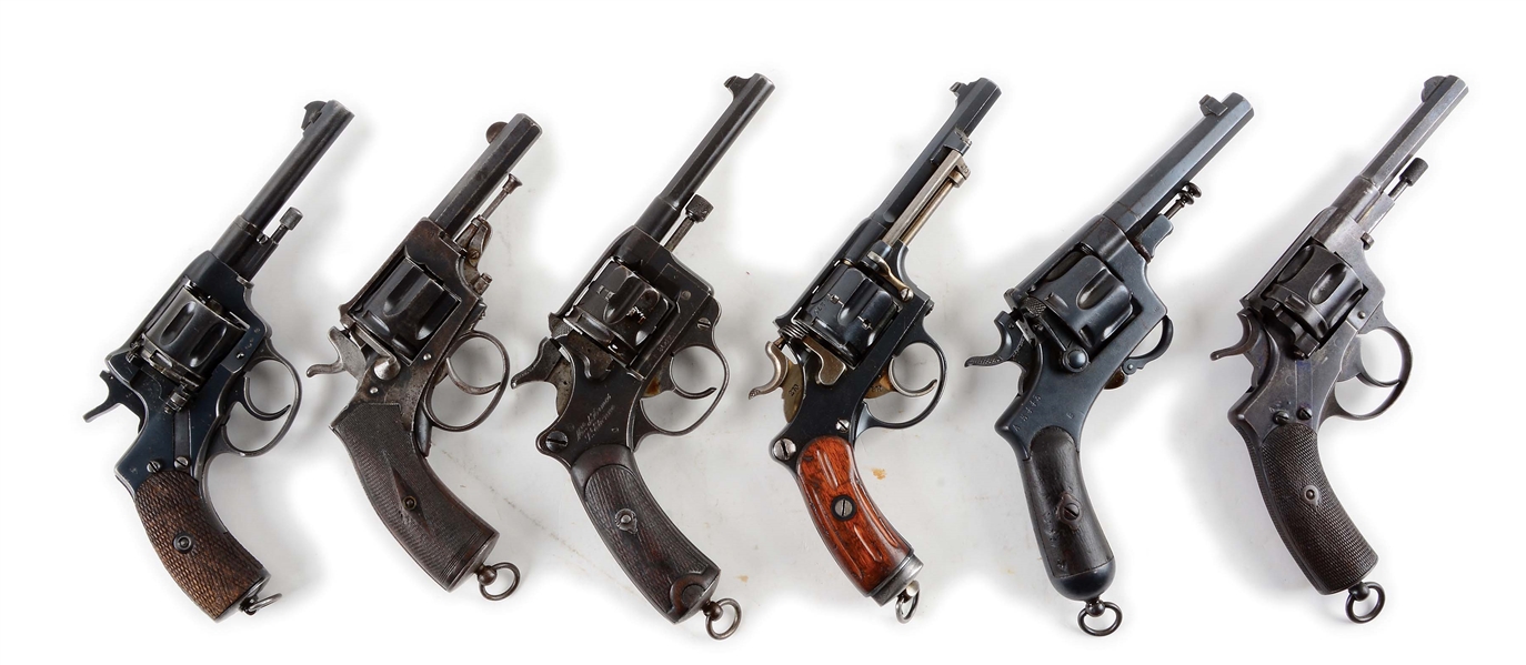 (C) LOT OF 6: ASSORTED PRE-WAR EUROPEAN DOUBLE ACTION REVOLVERS.
