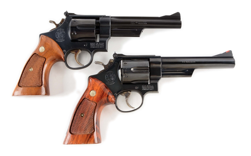 (C) LOT OF 2: BOXED SMITH & WESSON N FRAME DOUBLE ACTION REVOLVERS (.357 & .44 MAGNUM).