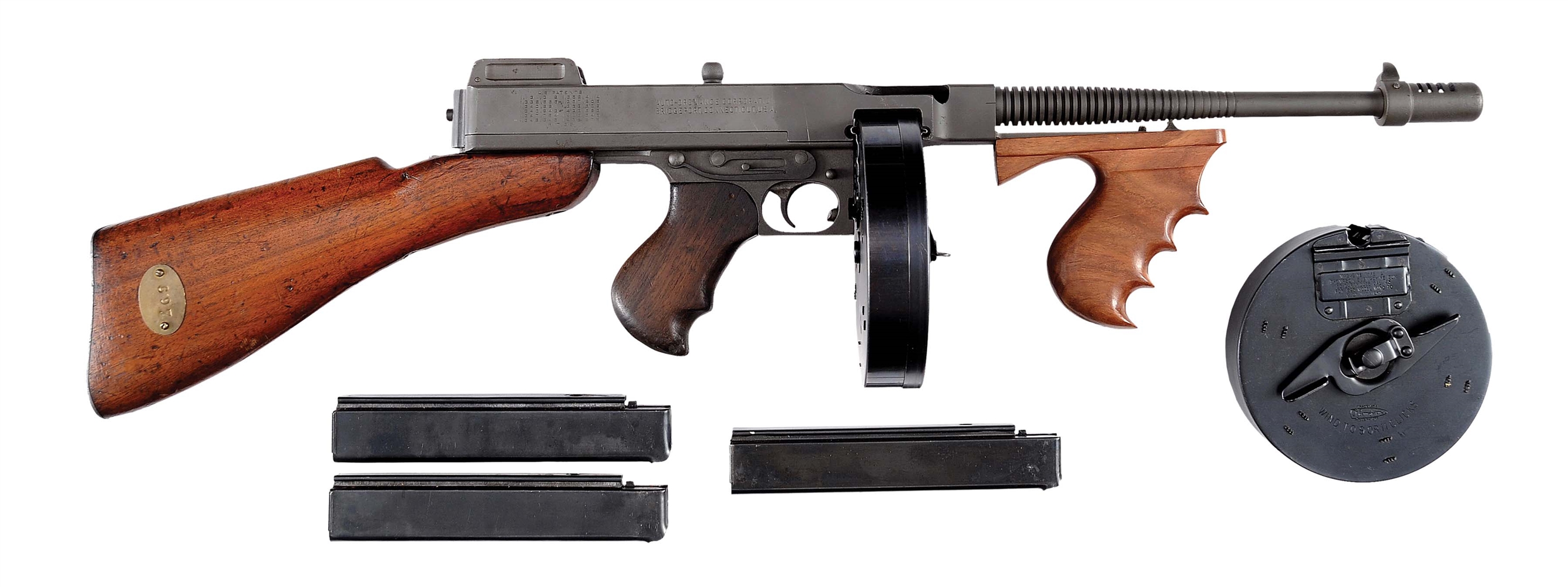 (N) CLASSIC WWII ERA SAVAGE MANUFACTURED 1928 A1 THOMPSON MACHINE GUN (CURIO & RELIC). 