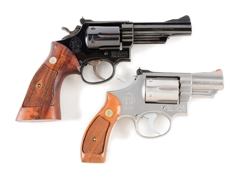 (C) LOT OF 2: BOXED SMITH & WESSON DOUBLE ACTION REVOLVERS.