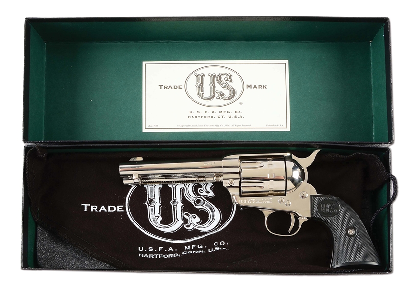 (M) BOXED U.S. FIREARMS MFG. CO. MODEL 12/22 SINGLE ACTION REVOLVER.