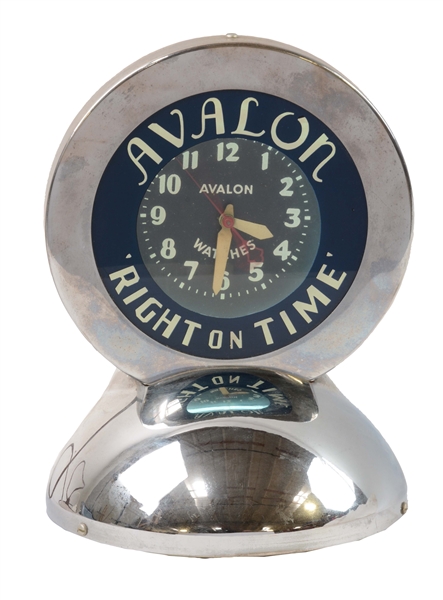 AVALON WATCHES REVERSE ON GLASS DESK TOP GLO DIAL NEON CLOCK.